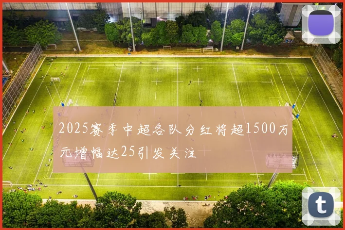 2025赛季中超各队分红将超1500万元增幅达25引发关注